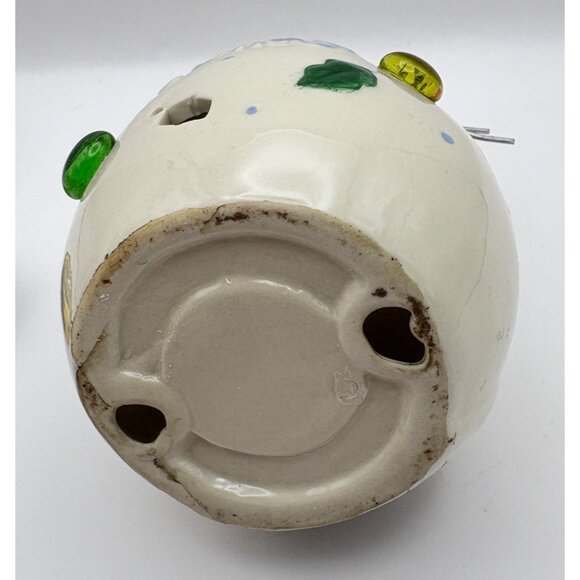 Cheerful Snowman Tealight Holder Merry Christmas Ceramic - Picture 6 of 9